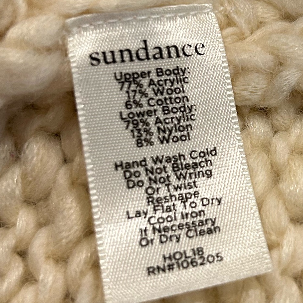 Sundance Ivory Wool Blend Women's Sweater size large